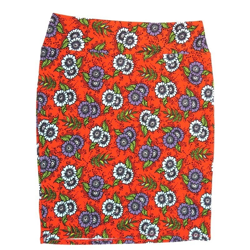 LuLaRoe Cassie h XXX-Large 3XL Floral Red White Yellow Womens Knee Length Pencil Skirt fits sizes 24-26  3XL-225