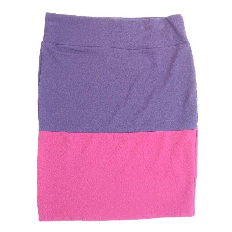 LuLaRoe Cassie h XXX-Large 3XL Solid Two Tone Blue Pink Womens Knee Length Pencil Skirt fits sizes 24-26  3XL-216