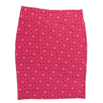 LuLaRoe Cassie h XXX-Large 3XL Trippy Mandalas Red Pink Womens Knee Length Pencil Skirt fits sizes 24-26 3XL-226