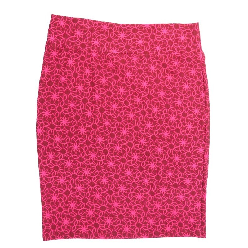LuLaRoe Cassie h XXX-Large 3XL Trippy Mandalas Red Pink Womens Knee Length Pencil Skirt fits sizes 24-26  3XL-226