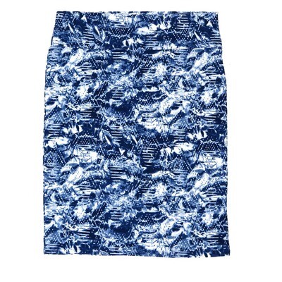LuLaRoe Cassie h XXX-Large 3XL Geometric Polka Dot Triangles Navy Blue White Womens Knee Length Pencil Skirt fits sizes 24-26 3XL-238-B