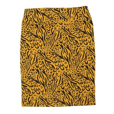 LuLaRoe Cassie h XXX-Large 3XL Zebra Animal Print Black Orangy Tan Womens Knee Length Pencil Skirt fits sizes 24-26 3XL-239