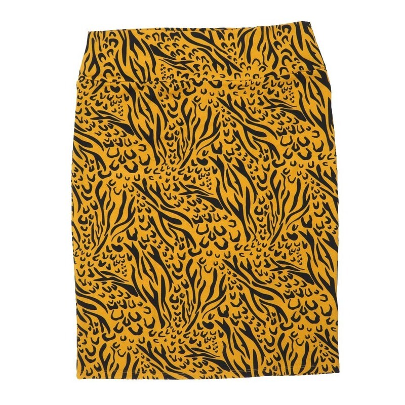 LuLaRoe Cassie h XXX-Large 3XL Zebra Animal Print Black Orangy Tan Womens Knee Length Pencil Skirt fits sizes 24-26  3XL-239
