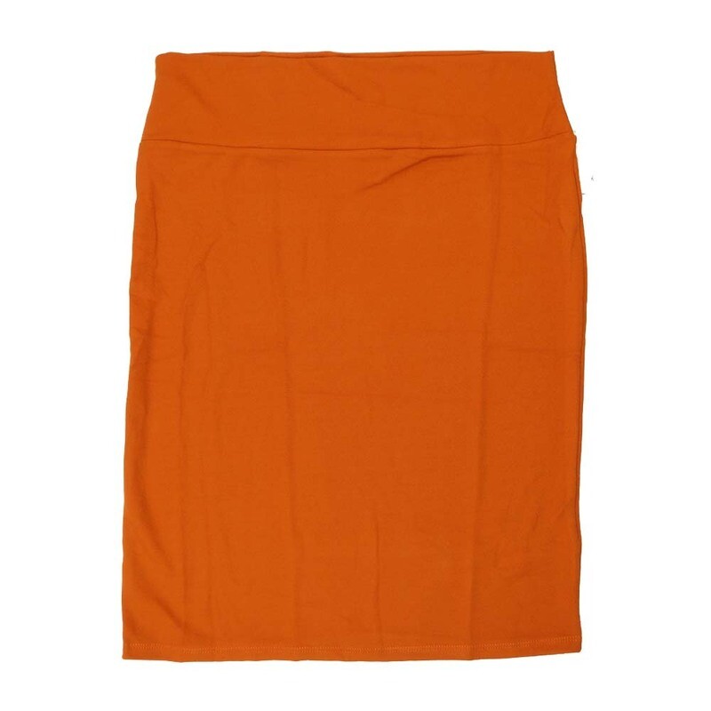 LuLaRoe Cassie h XXX-Large 3XL Solid Pumpkin Orange Womens Knee Length Pencil Skirt fits sizes 24-26  3XL-243-B