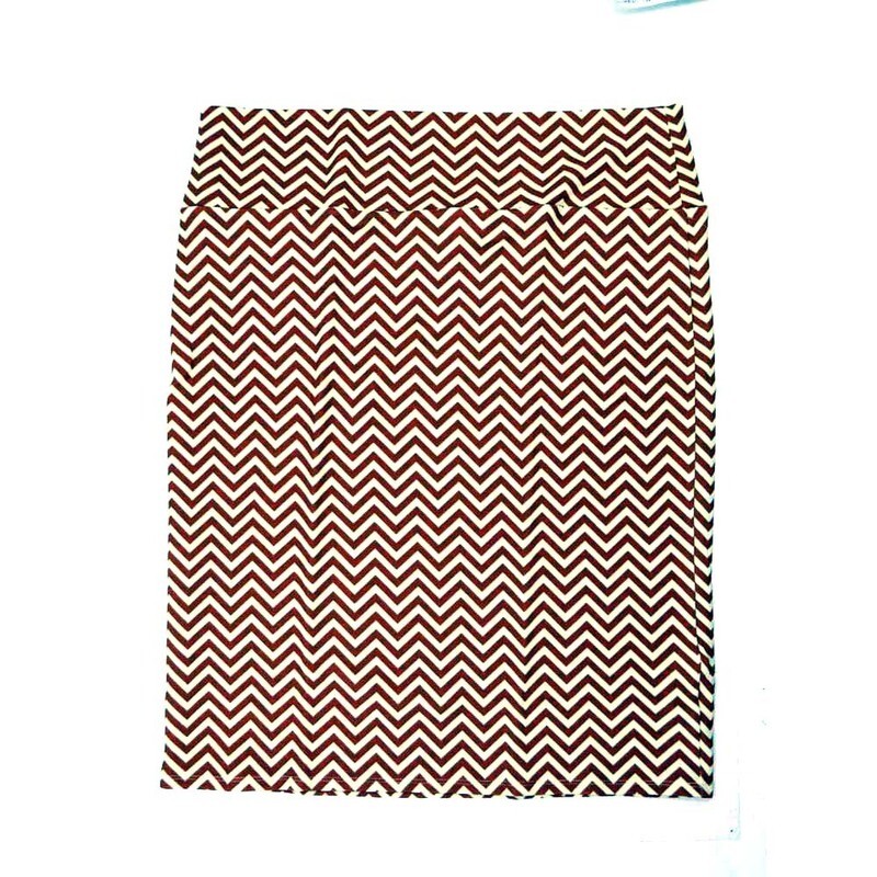 LuLaRoe Cassie h XXX-Large 3XL Zig Zag Herringbone Stripe Orange White Womens Knee Length Pencil Skirt fits sizes 24-26  3XL-255-B
