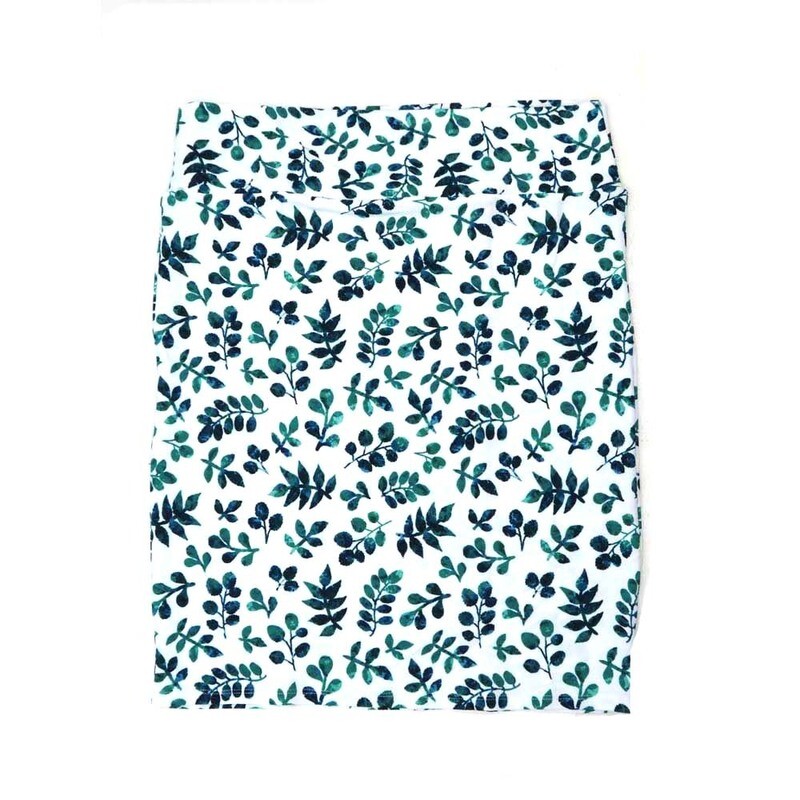 LuLaRoe Cassie h XXX-Large 3XL Branches Floral Multi Leaf Stem Womens Knee Length Pencil Skirt fits sizes 24-26  3XL-257-B