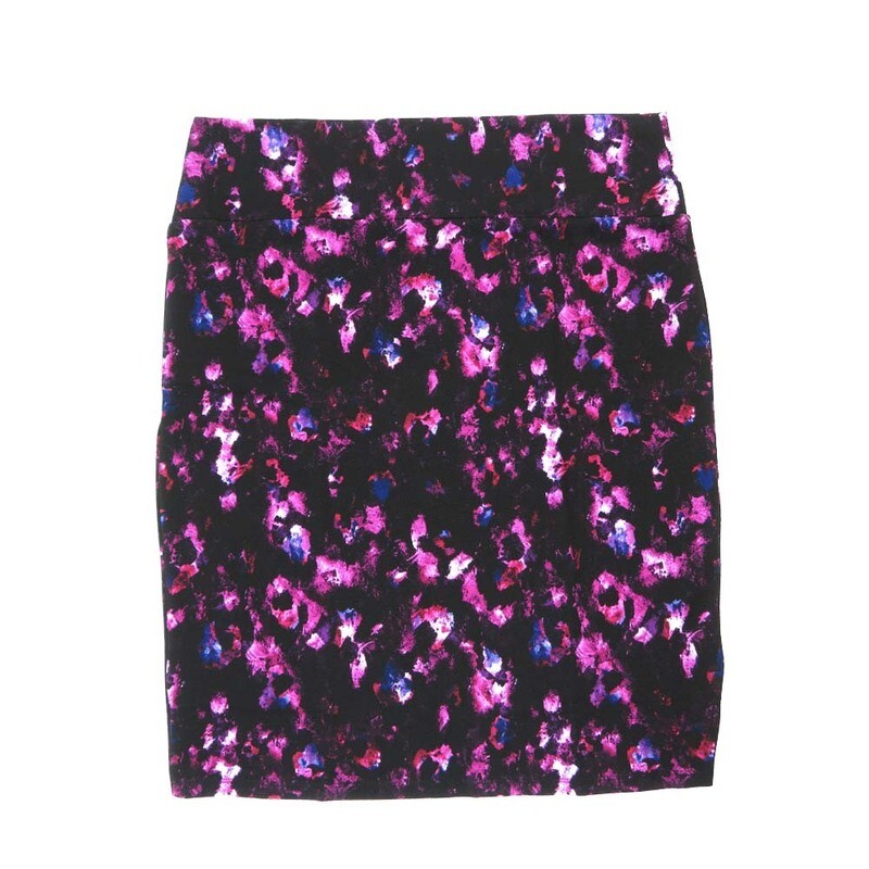 LuLaRoe Cassie h XXX-Large 3XL Abstract Muted Geometric Black Blue White Womens Knee Length Pencil Skirt fits sizes 24-26  3XL-258-B