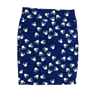 LuLaRoe Cassie h XXX-Large 3XL Disney Minnie Mouse Mandalas Blue White Womens Knee Length Pencil Skirt fits sizes 24-26 3XL-207