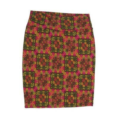 LuLaRoe Cassie h XXX-Large 3XL Trippy 70s Patchwork Womens Knee Length Pencil Skirt fits sizes 24-26 3XL-205