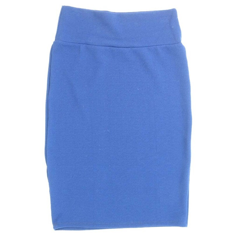 LuLaRoe Cassie c Small S Solid Blue Womens Knee Length Pencil Skirt fits sizes 6-8  SMALL-210-B