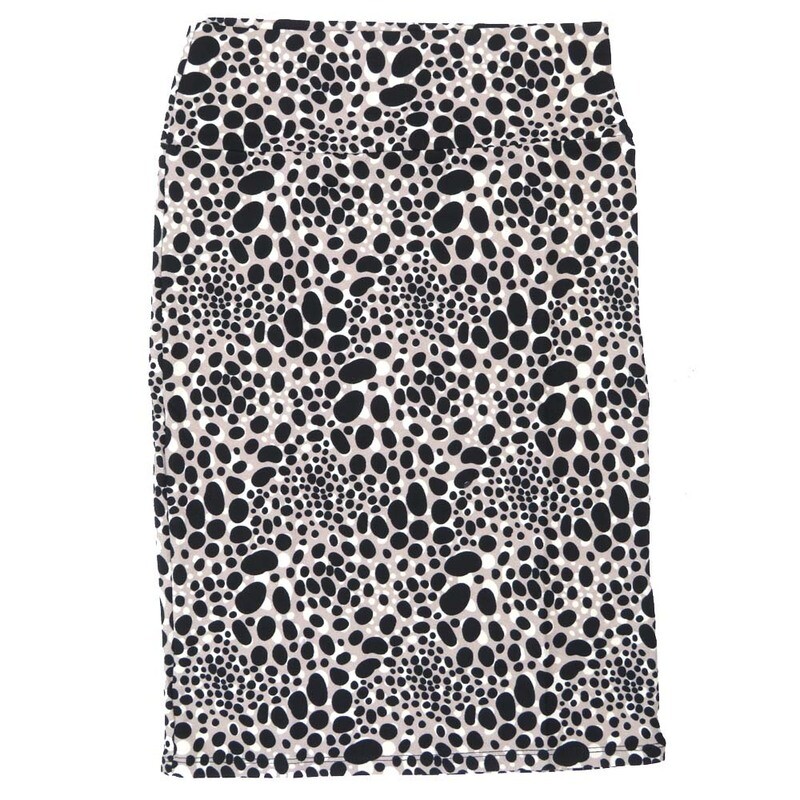 LuLaRoe Cassie c Small S Cheetah Animal Print Polka Dot Black Gray Womens Knee Length Pencil Skirt fits sizes 6-8  SMALL-219-G
