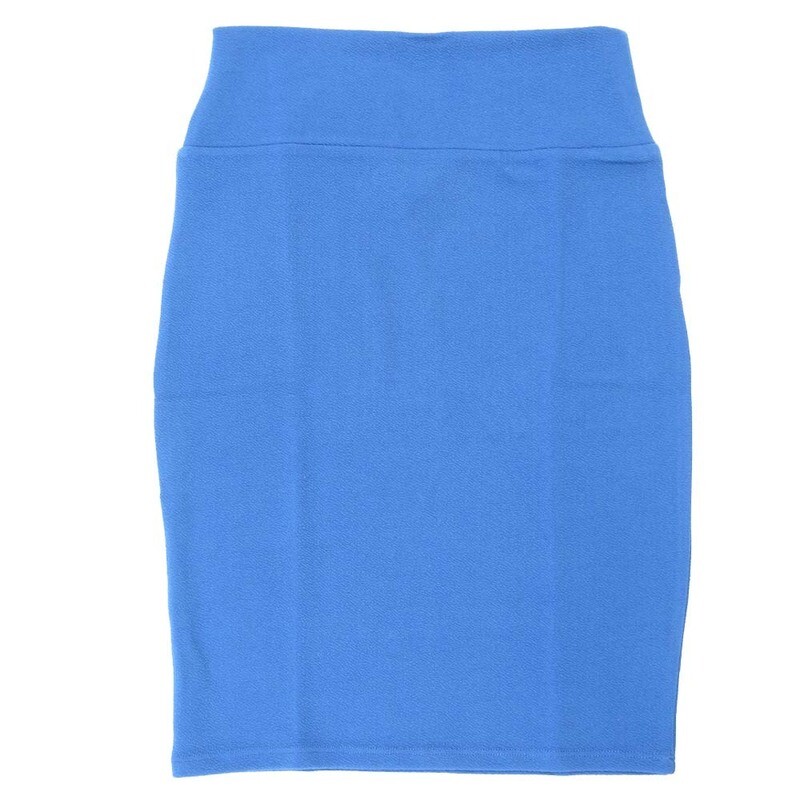 LuLaRoe Cassie c Small S Solid Blue Womens Knee Length Pencil Skirt fits sizes 6-8  SMALL-226
