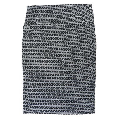 LuLaRoe Cassie c Small S Zig Zag Herringbone Stripe Black White Womens Knee Length Pencil Skirt fits sizes 6-8 SMALL-228
