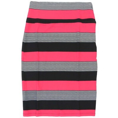 LuLaRoe Cassie c Small S Striped Black Red White Womens Knee Length Pencil Skirt fits sizes 6-8 SMALL-230