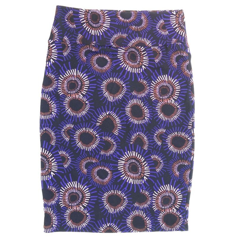 LuLaRoe Cassie d Medium M Star Burst Fireworks Red White Blue Black Womens Knee Length Pencil Skirt fits sizes 10-12  MEDIUM-219-B