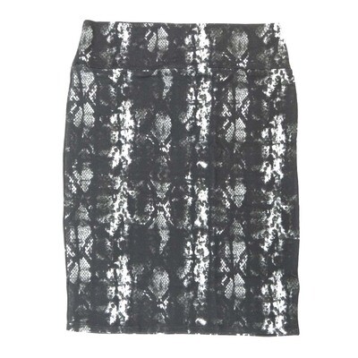 LuLaRoe Cassie d Medium M Snakeskin Animal Print Black White Gray Womens Knee Length Pencil Skirt fits sizes 10-12 MEDIUM-223-E