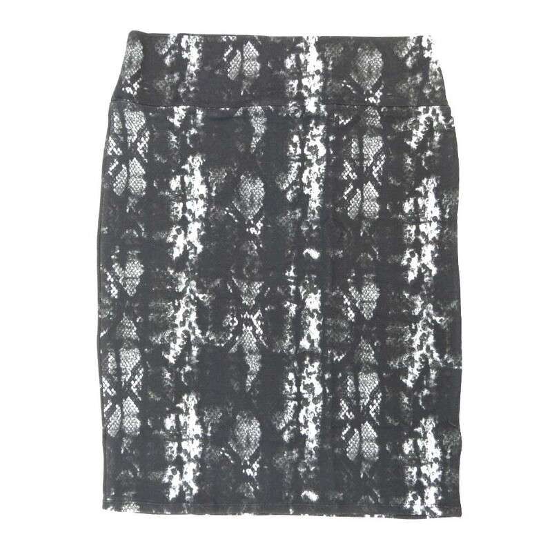 LuLaRoe Cassie d Medium M Snakeskin Animal Print Black White Gray Womens Knee Length Pencil Skirt fits sizes 10-12  MEDIUM-223-E