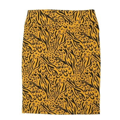 LuLaRoe Cassie d Medium M Zebra Animal Print Black Orangey Tan Womens Knee Length Pencil Skirt fits sizes 10-12 MEDIUM-225-E