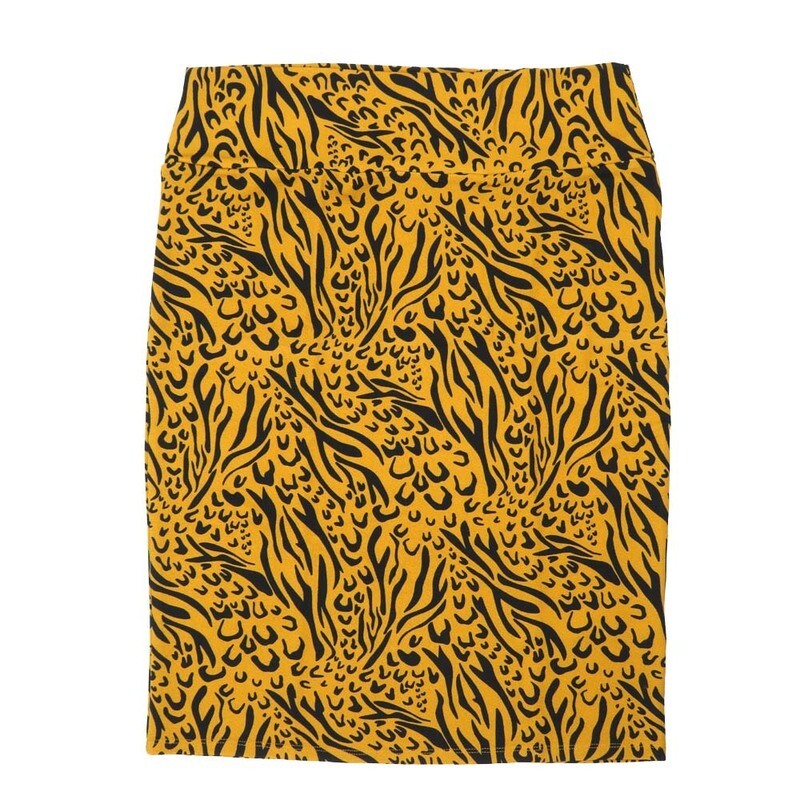 LuLaRoe Cassie d Medium M Zebra Animal Print Black Orangey Tan Womens Knee Length Pencil Skirt fits sizes 10-12  MEDIUM-225-E