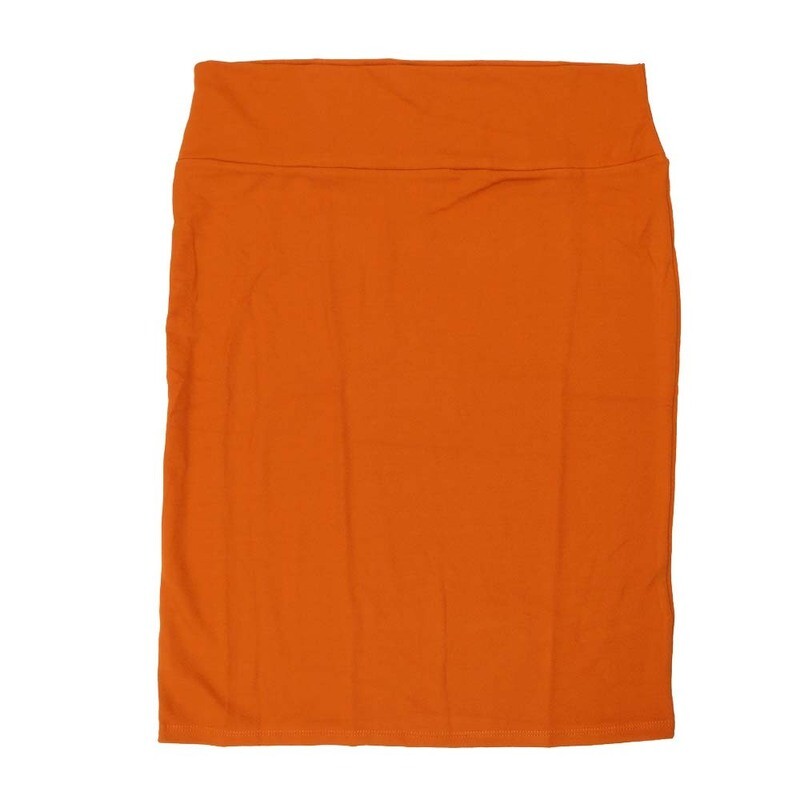 LuLaRoe Cassie d Medium M Solid Pumpkin Orange Womens Knee Length Pencil Skirt fits sizes 10-12  MEDIUM-228-G