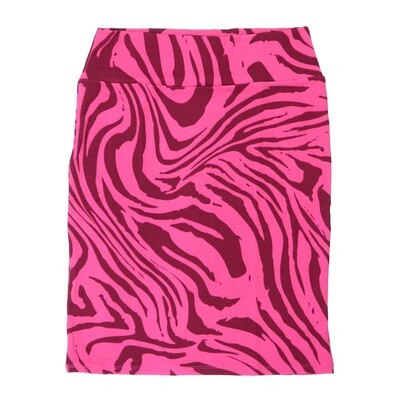 LuLaRoe Cassie d Medium M Zebra Animal Print Rose Dark Red Womens Knee Length Pencil Skirt fits sizes 10-12 MEDIUM-231-G