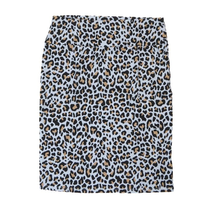LuLaRoe Cassie d Medium M Cheetah Print Gray Black Taupe Light Purplish Gray Womens Knee Length Pencil Skirt fits sizes 10-12  MEDIUM-232-H