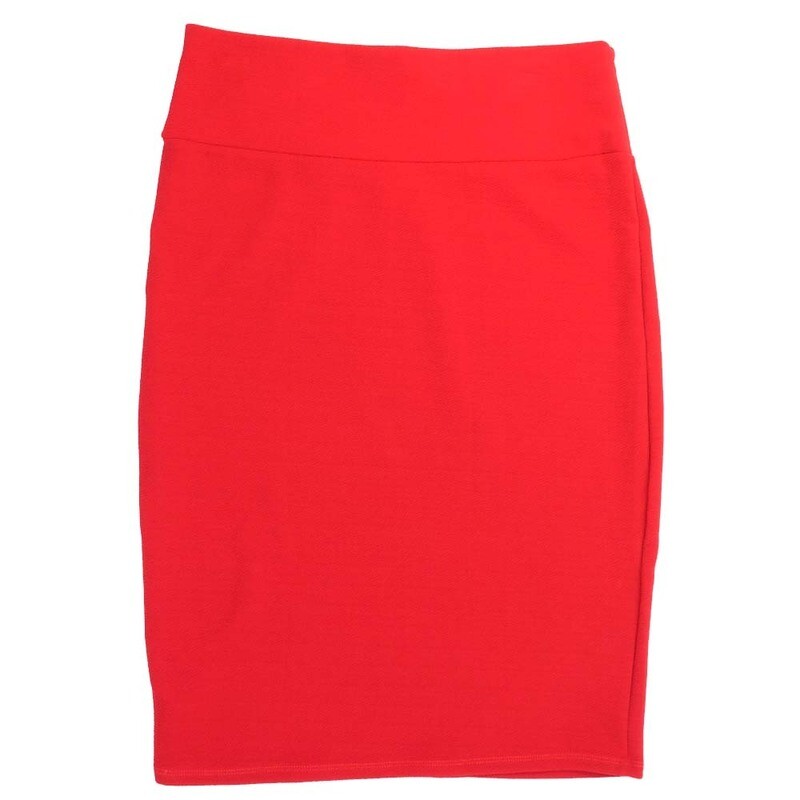 LuLaRoe Cassie e Large L Solid Red Womens Knee Length Pencil Skirt fits sizes 14-16  LARGE-214