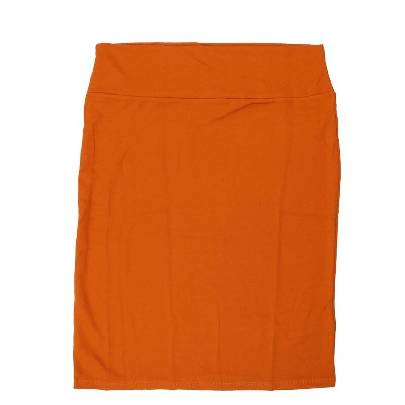 LuLaRoe Cassie e Large L Solid Pumpkin Orange Womens Knee Length Pencil Skirt fits sizes 14-16  LARGE-227-B