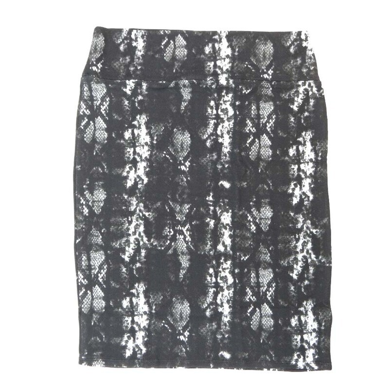 LuLaRoe Cassie f X-Large XL Snakeskin Black White Gray Womens Knee Length Pencil Skirt fits sizes 18-20  XL-268-F