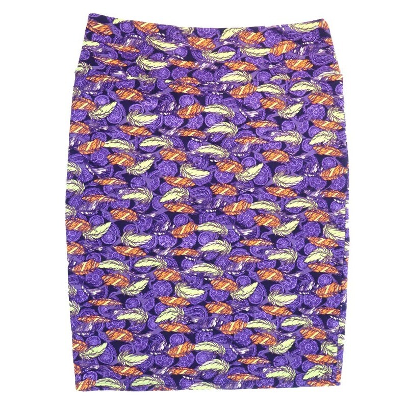 LuLaRoe Cassie f X-Large XL Feathers Mandalas Womens Knee Length Pencil Skirt fits sizes 18-20  XL-261