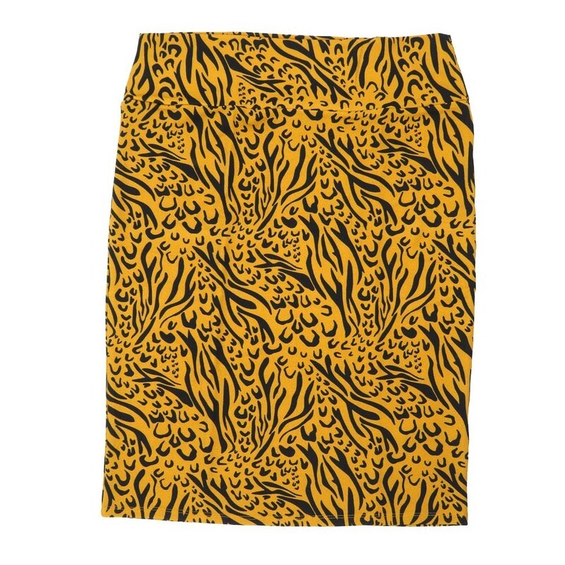 LuLaRoe Cassie g XX-Large 2XL Zebra Animal Print Orangey Tan Black Womens Knee Length Pencil Skirt fits sizes 22-24  2XL-228-E