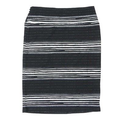 LuLaRoe Cassie g XX-Large 2XL Horizontal Polka Dot Stripe Black White Womens Knee Length Pencil Skirt fits sizes 22-24 2XL-231-G