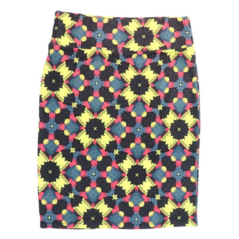 LuLaRoe Cassie f X-Large XL Geometric Polka Dot Checkerboard Womens Knee Length Pencil Skirt fits sizes 18-20  XL-253