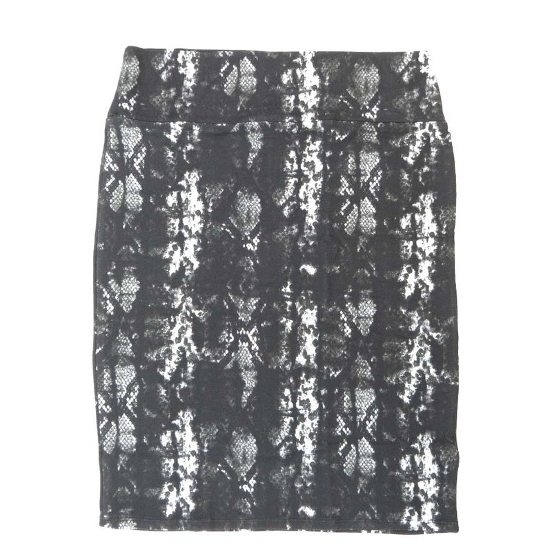 LuLaRoe Cassie g XX-Large 2XL Snakeskin Print Black Gray White Womens Knee Length Pencil Skirt fits sizes 22-24  2XL-227-G
