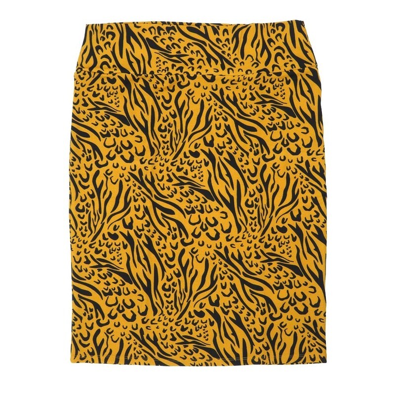 LuLaRoe Cassie f X-Large XL Zebra Animal Print Black Orangey Tan Womens Knee Length Pencil Skirt fits sizes 18-20  XL-266-D