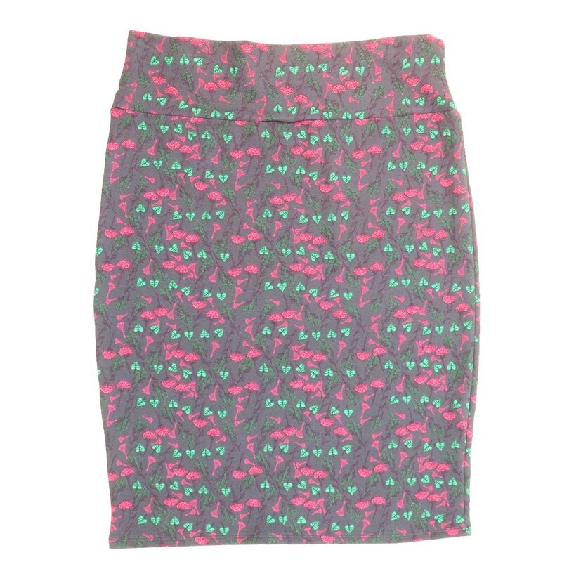 LuLaRoe Cassie f X-Large XL Floral Gingko Womens Knee Length Pencil Skirt fits sizes 18-20  XL-248
