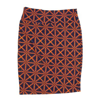 LuLaRoe Cassie f X-Large XL Geometric Checker Pink Blue Womens Knee Length Pencil Skirt fits sizes 18-20 XL-213