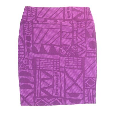 LuLaRoe Cassie f X-Large XL Geometric Pink Womens Knee Length Pencil Skirt fits sizes 18-20 XL-262