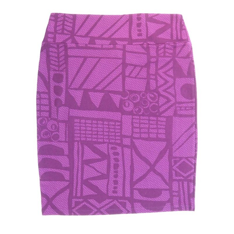 LuLaRoe Cassie f X-Large XL Geometric Pink Womens Knee Length Pencil Skirt fits sizes 18-20  XL-262