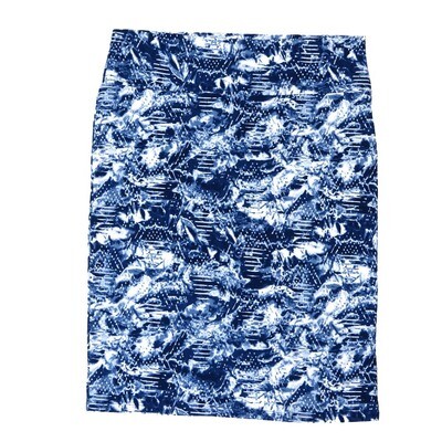 LuLaRoe Cassie f X-Large XL Geometric Polka Dot Triangles Navy Blue White Womens Knee Length Pencil Skirt fits sizes 18-20 XL-269-F