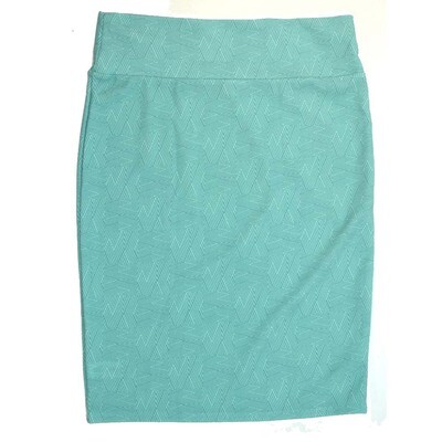 LuLaRoe Cassie f X-Large XL Geometric Stripe Green Womens Knee Length Pencil Skirt fits sizes 18-20 XL-259-B