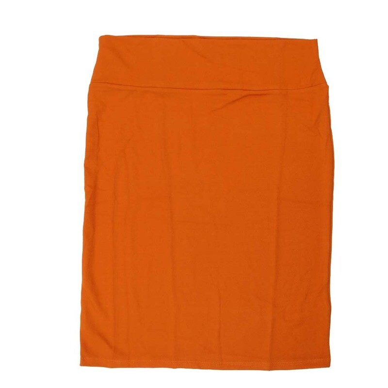 LuLaRoe Cassie f X-Large XL Solid Pumpkin Orange Womens Knee Length Pencil Skirt fits sizes 18-20  XL-274-F