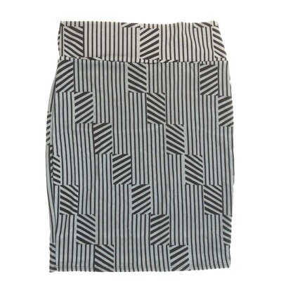 LuLaRoe Cassie f X-Large XL Stripe Gray Black Womens Knee Length Pencil Skirt fits sizes 18-20 XL-263
