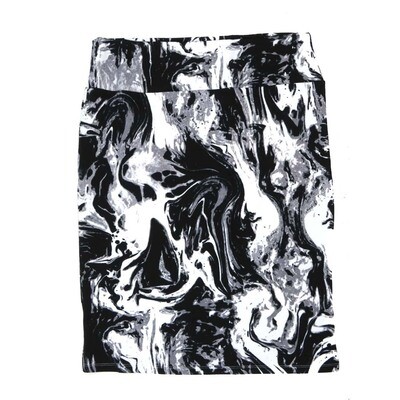 LuLaRoe Cassie f X-Large XL Trippy Paint Swirl Black Gray White Womens Knee Length Pencil Skirt fits sizes 18-20 XL-284