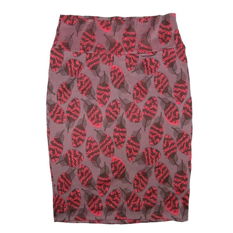 LuLaRoe Cassie c Small S Pale Purple Pink Feather Womens Knee Length Pencil Skirt fits sizes 6-8  SMALL-68