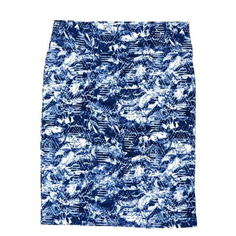 LuLaRoe Cassie g XX-Large 2XL Geometric Polka Dot Triangles Navy White Womens Knee Length Pencil Skirt fits sizes 22-24  2XL-230-F