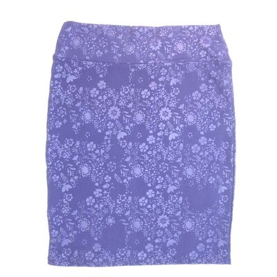 LuLaRoe Cassie g XX-Large 2XL Floral Blue Purple Womens Knee Length Pencil Skirt fits sizes 22-24 2XL-218