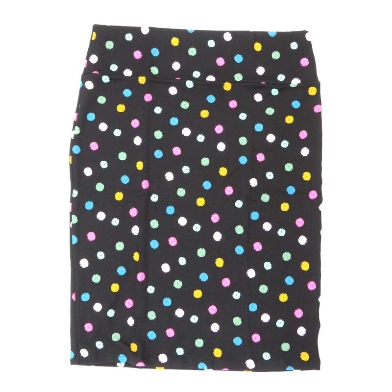LuLaRoe Cassie g XX-Large 2XL Polka Dot Black Pink Orange Purple Blue Womens Knee Length Pencil Skirt fits sizes 22-24  2XL-236-F