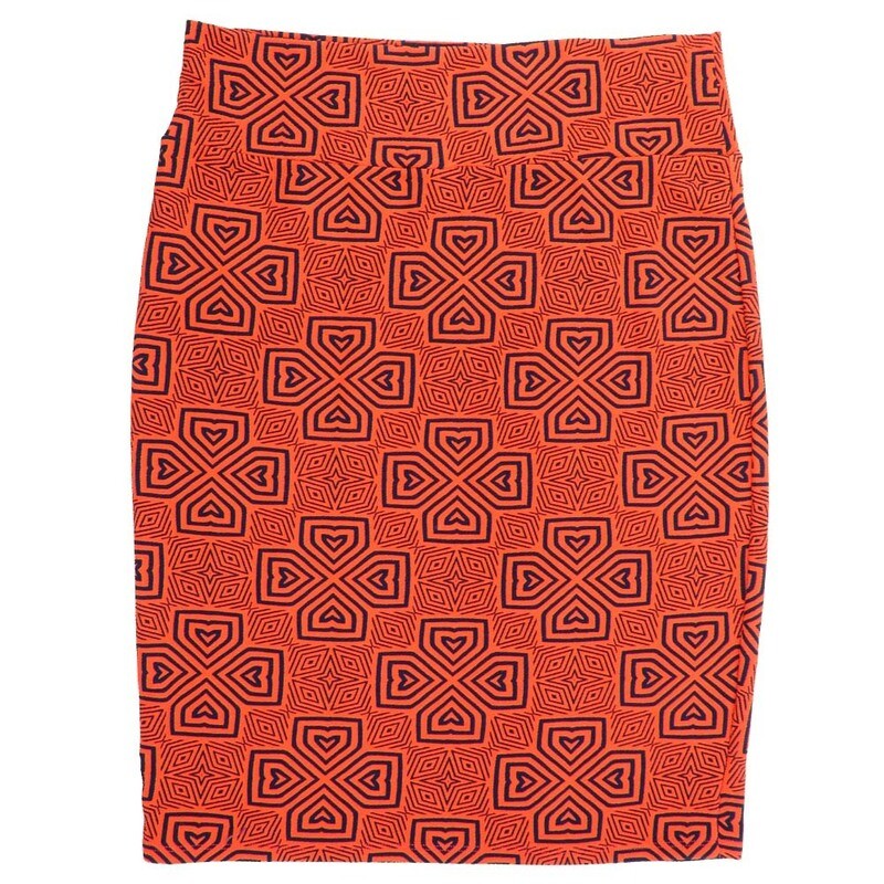 LuLaRoe Cassie g XX-Large 2XL Psychedelic Trippy Diamond Mandala Red Black Womens Knee Length Pencil Skirt fits sizes 22-24  2XL-206