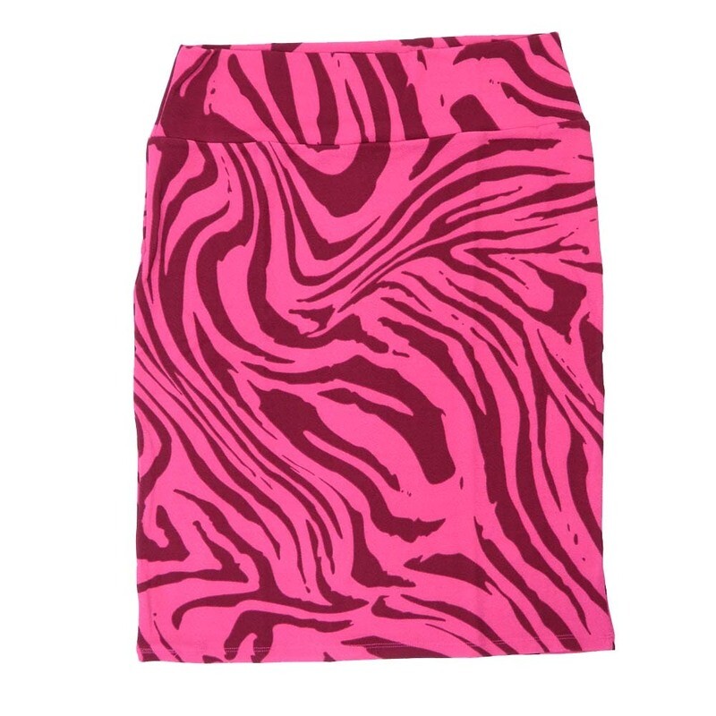 LuLaRoe Cassie g XX-Large 2XL Zebra Animal Print Rose Dark Red Womens Knee Length Pencil Skirt fits sizes 22-24  2XL-235-E